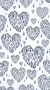 Gray Heart Pattern on White Background Royalty Free Stock Photo