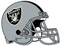The gray helmet of the Las Vegas Raiders American football team