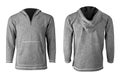 Gray hoodie or sweatshirt mockup isolated on white background Royalty Free Stock Photo