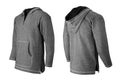 Gray hoodie or sweatshirt mockup isoalated on white background Royalty Free Stock Photo