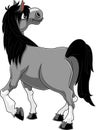 Gray Horse Cartoon Mascot Character Walking Royalty Free Stock Photo