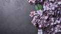 Gray Hydrangea Flowers On A Purple Background - Dark Compositions