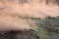 Gray Hydrogen Volcano and Volcano Craters on Vulcano Island, Lipari, Italy. Sunset, Gas, Sulfur, Poisonous Pairs, Evaporation