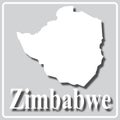 Gray icon with white silhouette of a map Zimbabwe