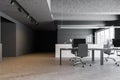 Gray industrial style office interior Royalty Free Stock Photo