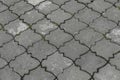 Gray interlocking paving stone driveway directly from above Royalty Free Stock Photo