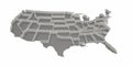 Gray Inverted United States Map