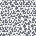 Gray irregular geometric seamless pattern with hexagons.