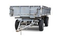 Gray isolated trailer used for transporting goods in various locations Royalty Free Stock Photo