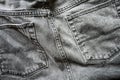 Gray jeans pockets Royalty Free Stock Photo