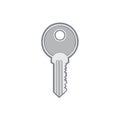 Gray Key Illustration, Modern Metal Key, Lock and Unlock Symbol, Isolated on a Clean White Background Royalty Free Stock Photo