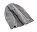 Gray Knit Stocking Cap Hat