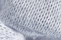 Gray knitted fabric texture closeup. Royalty Free Stock Photo