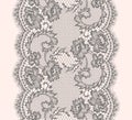 Gray Lace Ribbon Vertical Seamless Pattern. Royalty Free Stock Photo