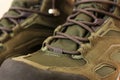 Gray laces on military boots