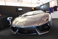 Gray Lamborghini Aventador on display during Singapore Yacht Show at One Degree 15 Marina Club