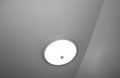 Gray lamp hanging on ceiling