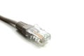 Gray LAN network connection ethernet cable. Internet cord RJ45 isolated on white Royalty Free Stock Photo