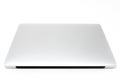 Gray laptop with black keyboard and turned off black screen minimalistic design