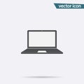 Gray Laptop icon isolated on background. Modern flat pictogram, business, marketing, internet concep
