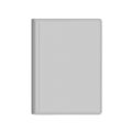 Gray leather bound hardcover notebook isolated on white, mock-up