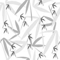 Gray leaves on a white background. Seamless simple natural pattern for fabric