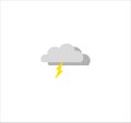 Gray lightning cloud icon on white background