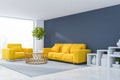 Gray living room corner with sofa and armchair Royalty Free Stock Photo