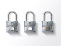Gray Lock-shaped Stickers with Keyhole - AI Generated