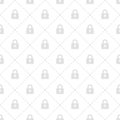 Gray lock symbol square position seamless pattern on white background vector. Simple and flat design, minimalist style, security c