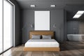 Gray loft window bedroom, bathroom, poster Royalty Free Stock Photo