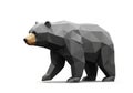Gray low-poly bear model with angular, geometric facets. The bear\'s body is Royalty Free Stock Photo