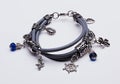 Gray lucky charm bracelet Royalty Free Stock Photo