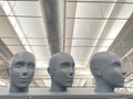 gray mannequin heads