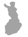 Gray map of Finland on white background Royalty Free Stock Photo