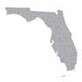 Florida counties map Royalty Free Stock Photo