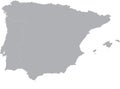 Gray Map of Iberian peninsula countries Royalty Free Stock Photo