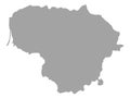 Gray map of Lithuania on white background Royalty Free Stock Photo