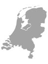 Gray map of Netherlands on white background Royalty Free Stock Photo