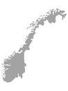Gray map of Norway on white background Royalty Free Stock Photo