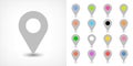 Gray map pin sign icon with drop shadow Royalty Free Stock Photo