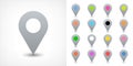 Gray map pin sign location icon in flat style Royalty Free Stock Photo