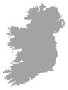 Gray map of Republic of Ireland on white background