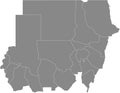Gray map of Sudan