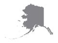 Gray Map of the USA State of Alaska Royalty Free Stock Photo