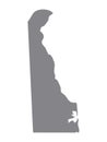 Gray Map of the USA State of Delaware