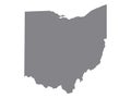 Gray Map of the USA State of Ohio Royalty Free Stock Photo