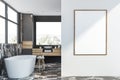 Gray and marble bathroom with poster Royalty Free Stock Photo
