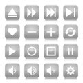 Gray media sign rounded square icon web button