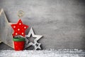 Gray metal background, Christmas decoration. Royalty Free Stock Photo